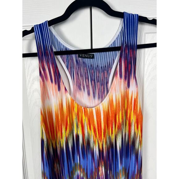 Venus Tank Bodycon Stretchy Multicolor Fringed Boho Midi/maxi Dress Size 12 M/L - Picture 4 of 8
